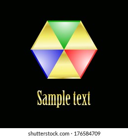   Vector illustration of Colored shapes on a black background