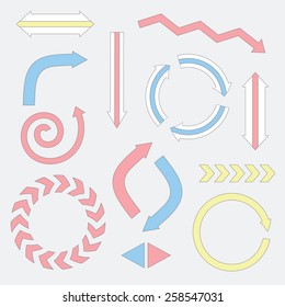 vector illustration of colored signs and arrows
