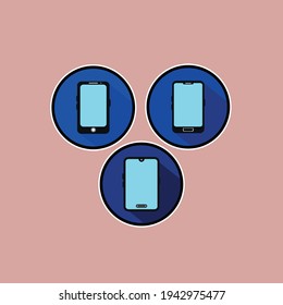vector illustration of colored smart phone icon graphics