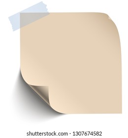 vector illustration of colored sticky note with adhesive tape