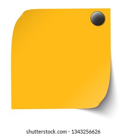 vector illustration of colored sticky note with pin needle