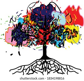 vector illustration of a colored tree