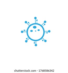 vector illustration Colored vibrant virus icons. Circle virus icons, symbols on flat style