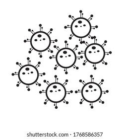 vector illustration Colored vibrant virus icons. Circle virus icons, symbols on flat style