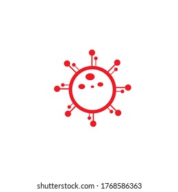vector illustration Colored vibrant virus icons. Circle virus icons, symbols on flat style
