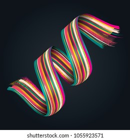 vector illustration. Colorful 3d brushwork in the form of a spiral. graphic design hipster brush. vector illustration. Colorful 3d brushwork in the form of a spiral. graphic design hipster vector
