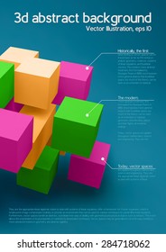 Vector illustration of colorful 3d cubes 