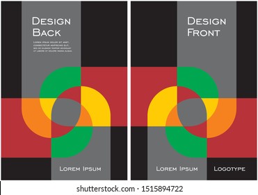 Vector illustration with colorful abstract back and front page.