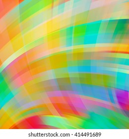 Vector illustration of colorful abstract background with blurred light curved lines. Vector geometric illustration. Yellow, green, red, blue colors. 