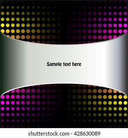 Vector illustration of Colorful, abstract background. Silver ribbon.