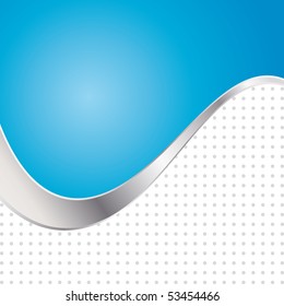 Vector illustration colorful abstract background. Trendy blue wave with metal frame.