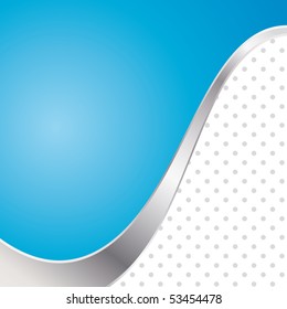 Vector illustration colorful abstract background. Trendy blue wave with metal frame.