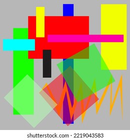 ilustración vectorial de un cubo abstracto colorido con líneas fuertes