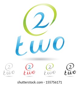 vector illustration of colorful and abstract icons for no two
