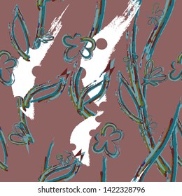 Vector illustration colorful abstract pattern for textile and designer backgrounds.Spring seamless decorative blue background. 