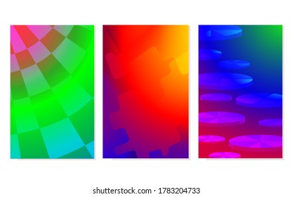 Vector illustration of a colorful abstract pattern background with gradient texture for minimal dynamic cover design Blue, pink, yellow, green award placard poster template