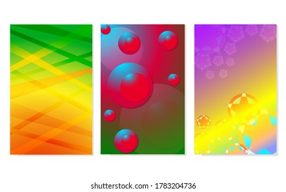Vector illustration of a colorful abstract pattern background with gradient texture for minimal dynamic cover design Blue, pink, yellow, green award placard poster template