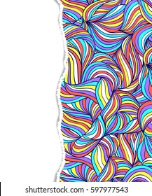 Vector illustration of colorful abstract pattern with torn paper. Abstract background
