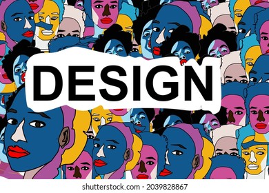 Vector illustration of colorful abstract people