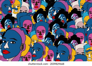 Vector illustration of colorful abstract people