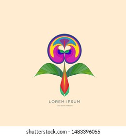 Vector Illustration Colorful Abstract and Simple Flower for Logo