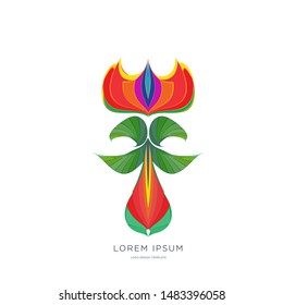 Vector Illustration Colorful Abstract and Simple Flower for Logo
