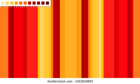 Vector illustration of colorful abstract striped background with color palette of yellow, orange, red and dark red