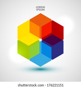 Vector illustration with colorful abstract subject.