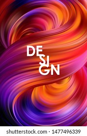 Vector illustration: Colorful abstract twisted flow liquid background. Trendy poster design