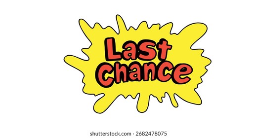 Ilustração de vetor anúncio colorido com sinal de Última Chance