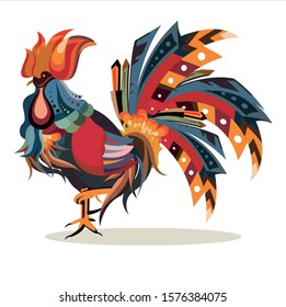 Vector illustration, colorful animal chicken picture