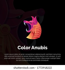 vector illustration of colorful Anubis logo template. 