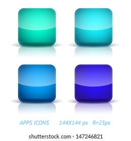Vector illustration of colorful apps icon templates for buttons