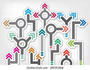 Vector illustration of colorful arrow background