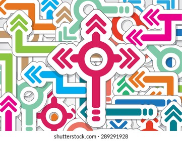 Vector illustration of colorful arrow background