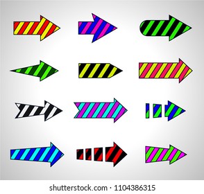Vector illustration of colorful arrow icons