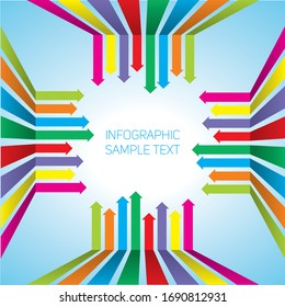 Ilustración vectorial, Flechas coloridas en diseño creativo.