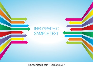 Vector illustration, Colorful Arrows in threedimensional design.