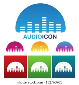 ilustración vectorial del icono de ecualizador de audio colorido