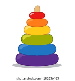 Vector illustration of a colorful baby pyramid toy