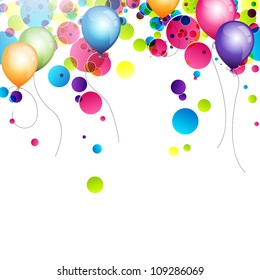 Vector Illustration of a Colorful Background with Balloons