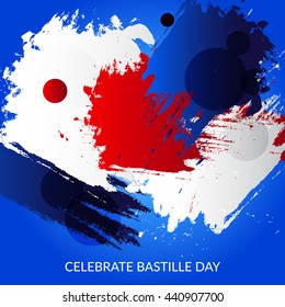 Vector illustration of colorful background for France Bastille Day.