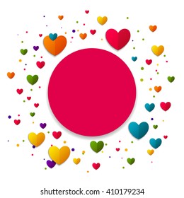 Vector Illustration of a Colorful Background with Hearts