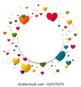 Vector Illustration of a Colorful Background with Hearts