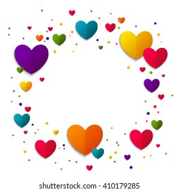 Vector Illustration of a Colorful Background with Hearts