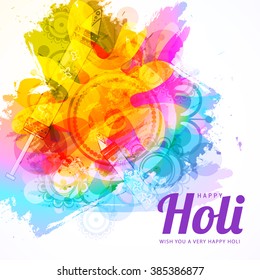 Vector illustration of colorful background for Indian festival Holi celebrations.