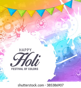Vector illustration of colorful background for Indian festival Holi celebrations.