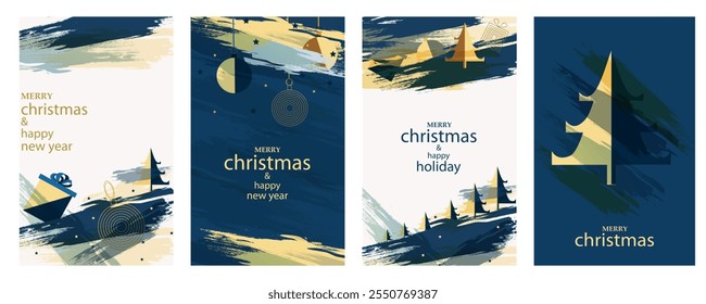 ilustração vetorial de fundo colorido para Feliz Natal e Ano Novo Seasons Greetings modelo