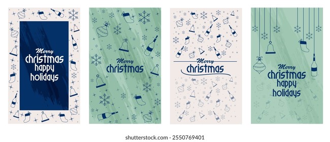 vector illustration of colorful background for Merry Christmas and New Year Seasons Greetings template