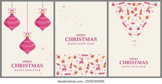 vector illustration of colorful background for Merry Christmas and New Year Seasons Greetings template